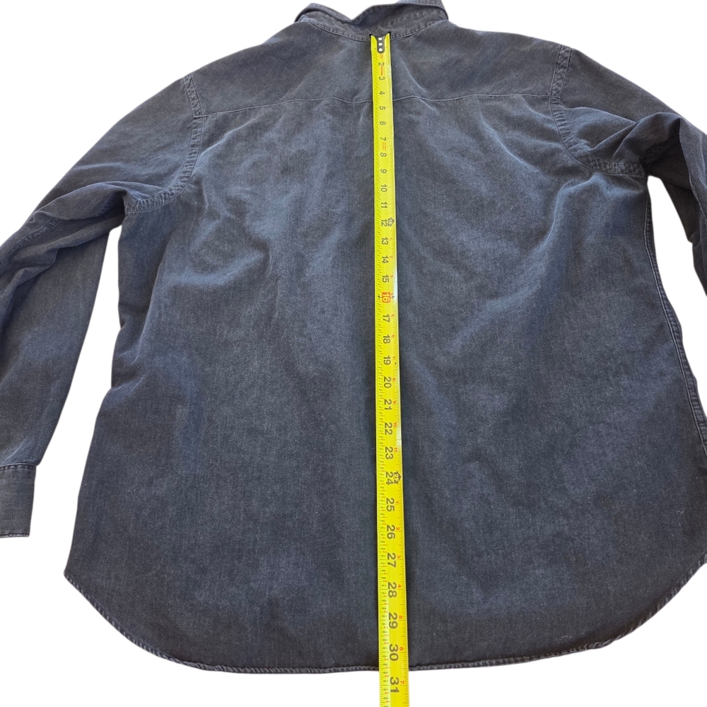 Polo Ralph Lauren Men's XXL Western Shirt Washed Black 100% Cotton Snap Front - Picture 10 of 16